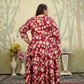 Jyoti Fashion Women's Wine Rayon Floral Print with Sequins Designer Anarkali Set | Swadesiicart