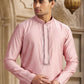 Raivat Ethnic Banarasi Art Silk Mirror Work Kurta Pajama In Dark Pink Colour | Swadesiicart