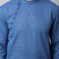 Even Apparels Blue Pure Cotton Men's Kurta With Side Placket | Swadesiicart