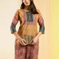 Orange Chinon Digital Printed With Hand Work Kurta - Himanshi - Swadesiicart