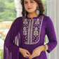 Kalini Floral Embroidered Mandarin Collar Regular Mirror Work Kurta & Trousers & Dupatta
