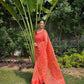 Vamsee Sujal Orange Organza Saree - Swadesiicart