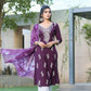 BulBul Pooja Rayon Purple Kurta Set with Dupatta - Swadesiicart