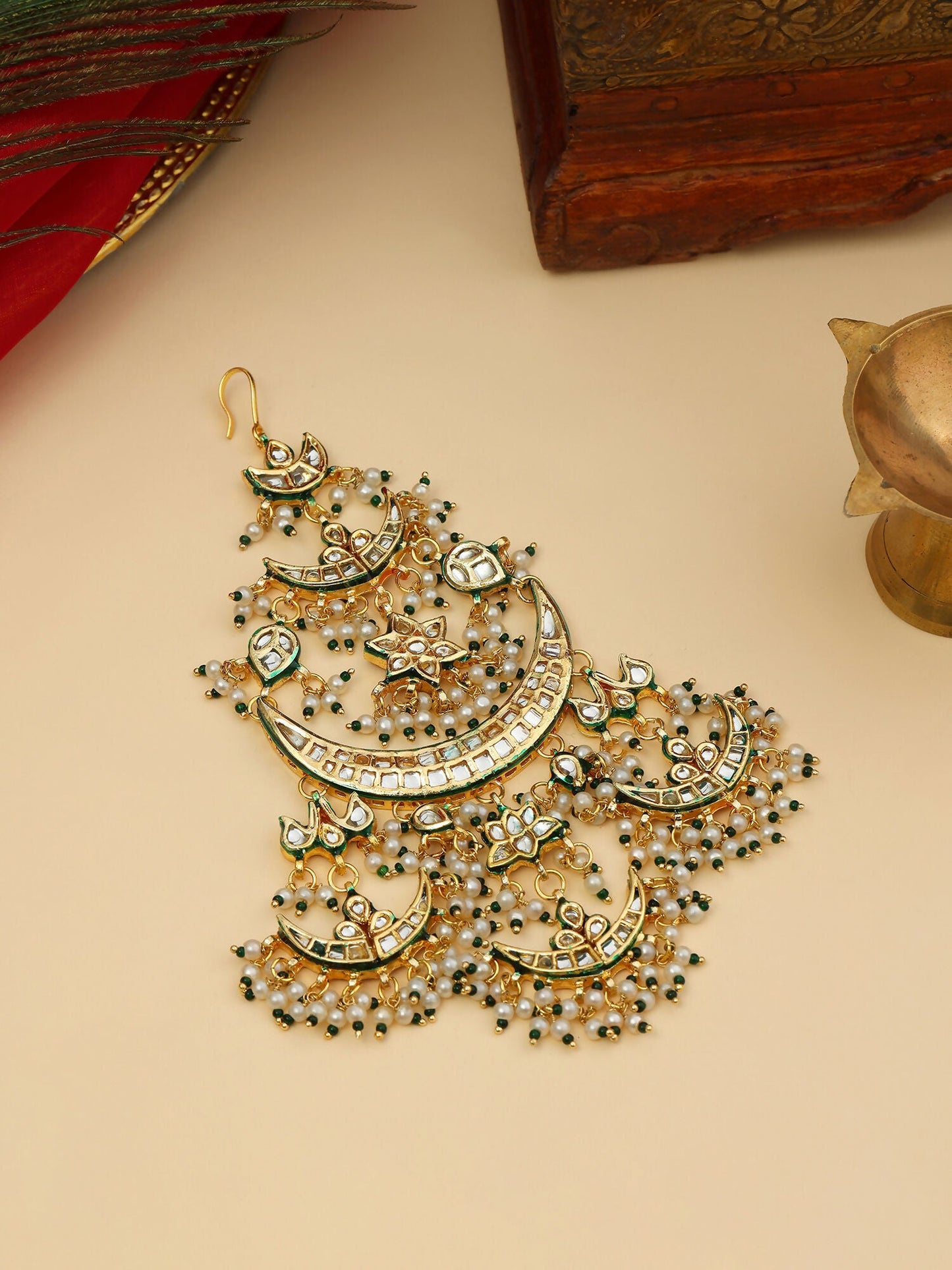 Ruby Raang 22k Gold Polished Kundan Passa | Swadesiicart