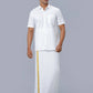 Ramraj Cotton Mens Half Sleeve Formal Poly Cotton White Shirt | Swadesiicart