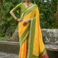 Vishnu Weaves Women's Yellow Banarasi Silk Woven Saree with Blouse - Swadesiicart