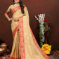 Lorenvalley Fashion Cream Cotton Woven Design with Zari Weaving Design Saree - Swadesiicart