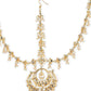 Women's Gold-Polished Kundan Mathapatti Head Jewellery - Ruby Raang | Swadesiicart
