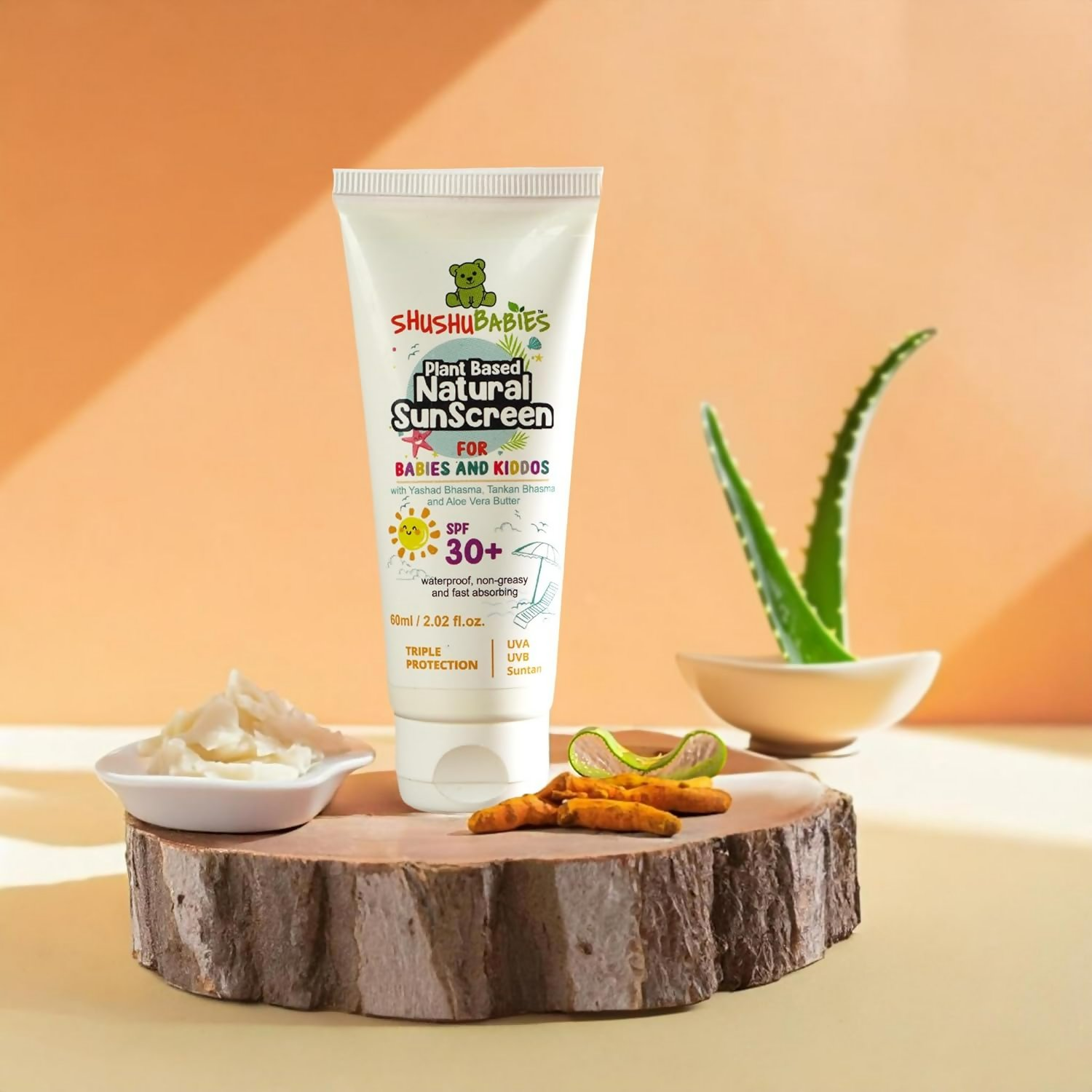 ShuShu Babies Sunscreen For Babies & Kids , SPF 30+ (under 0-12 Years) - Swadesiicart