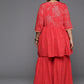 Ahalyaa Women's Traditional Wear Co-ords - Red - Swadesiicart