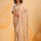 Vamsee Riva Beige Georgette Saree - Swadesiicart