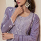 Anaita Purple Chinon Embroidered Thread Work Stitched Salwar Suit