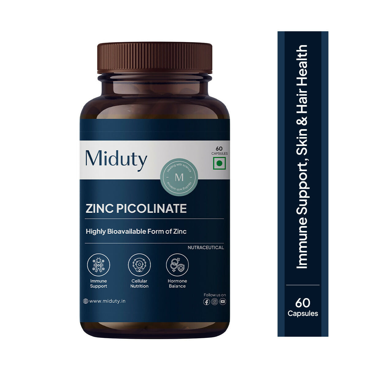Miduty by Palak Notes Zinc Picolinate Capsules - Swadesiicart