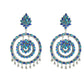 Mominos Fashion Johar Kamal Women's Blue Kundan Circles Earrings - Mominos Fashion
