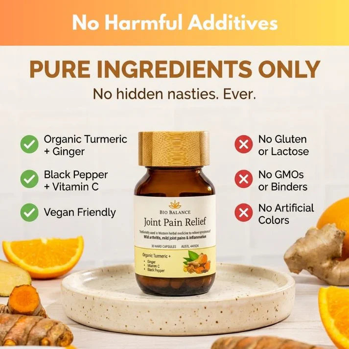 Joint Pain Relief -Organic Turmeric, Black Pepper, Ginger, Vitamin C