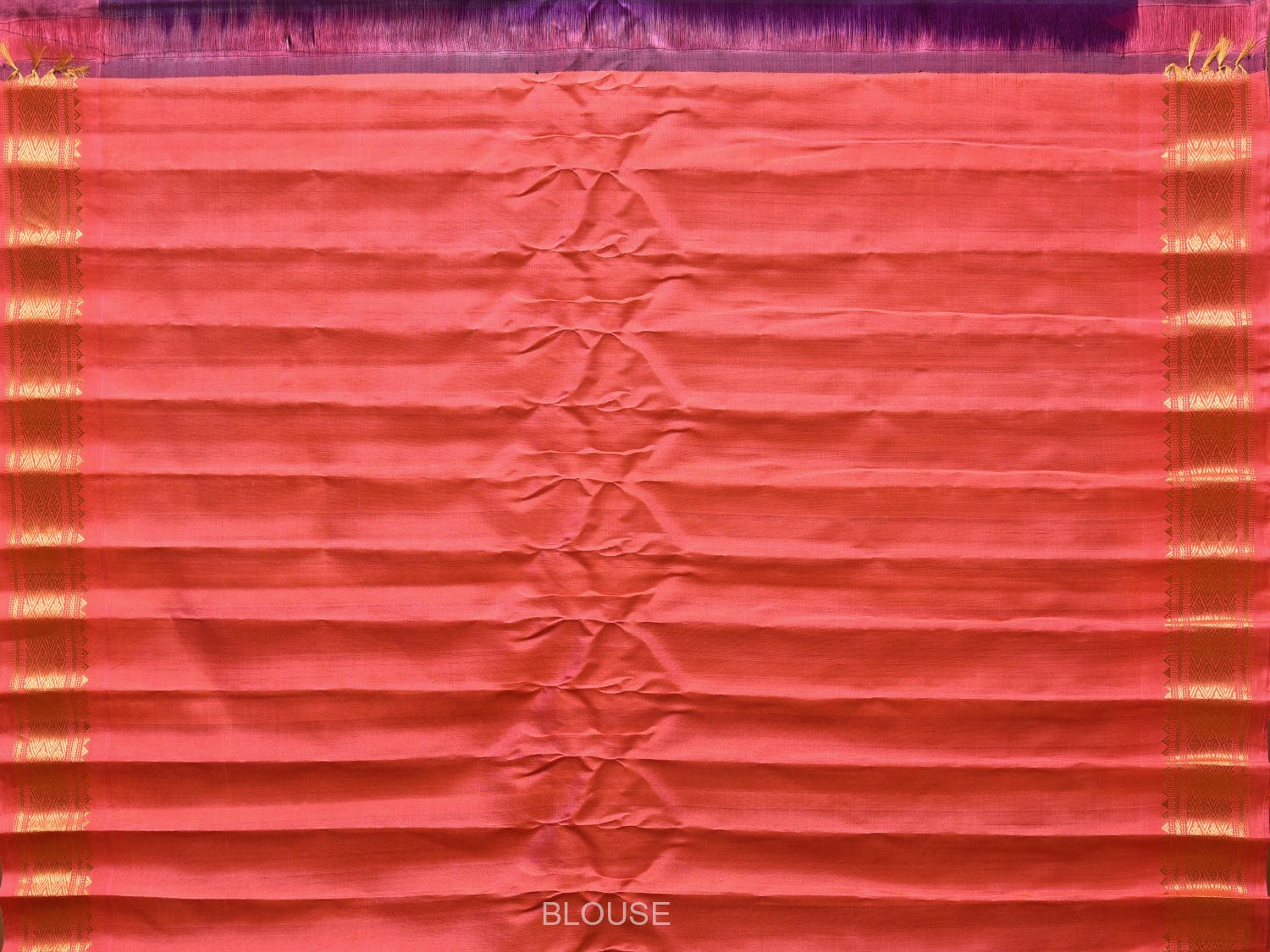 Purple and Peach Gadwal Silk Handloom Saree with Mango Pallu and Border Design - Global Threads | Swadesiicart