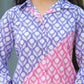 Yufta Purple & Pink Colour blocking Co Ord Set - Swadesiicart