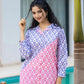 Yufta Purple & Pink Colour blocking Co Ord Set - Swadesiicart