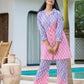Yufta Purple & Pink Colour blocking Co Ord Set - Swadesiicart