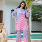 Yufta Purple & Pink Colour blocking Co Ord Set - Swadesiicart