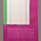 Purple and White Pochamaplly Ikat Cotton Handloom Dupatta with Temple Border Design - Global Threads | Swadesiicart