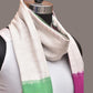 Purple and White Pochamaplly Ikat Cotton Handloom Dupatta with Temple Border Design - Global Threads | Swadesiicart