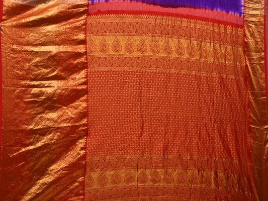 Purple Bandhani Kanchipuram Silk Handloom Saree with Pallu and Border Design - Global Threads | Swadesiicart