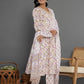 Yufta Purple Beads & Stones Cotton Anarkali Kurta Dupatta Pant Set - Swadesiicart