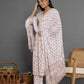 Yufta Purple Beads & Stones Cotton Anarkali Kurta Dupatta Pant Set - Swadesiicart