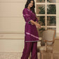 Yufta Purple Chanderi Silk Tie Dye Co-Ord Set - Swadesiicart