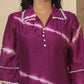 Yufta Purple Chanderi Silk Tie Dye Co-Ord Set - Swadesiicart