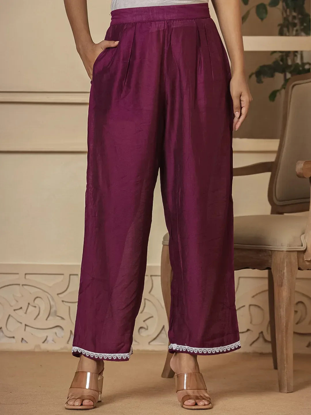 Yufta Purple Chanderi Silk Tie Dye Co-Ord Set - Swadesiicart