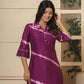 Yufta Purple Chanderi Silk Tie Dye Co-Ord Set - Swadesiicart
