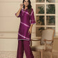 Yufta Purple Chanderi Silk Tie Dye Co-Ord Set - Swadesiicart