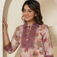 Yufta Purple Cotton Schiffli Co-Ord Set With Lace Detailing - Swadesiicart