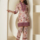 Yufta Purple Cotton Schiffli Co-Ord Set With Lace Detailing - Swadesiicart