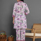 Yufta Purple Cotton Schiffli Co-Ord Set With Lace - Swadesiicart