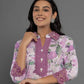 Yufta Purple Cotton Schiffli Co-Ord Set With Lace - Swadesiicart