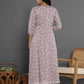 Yufta Purple Cotton Silk Embroidered Anarkali Kurta Dupatta Set - Swadesiicart