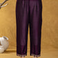 Yufta Purple Embroidered Anarkali Kurta Dupatta Set - Swadesiicart
