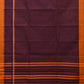 Purple Narayanpet Cotton Handloom Saree with Checks Design No Blouse - Global Threads | Swadesiicart
