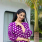 Yufta Purple Polka Dot Print Top And Trouser Co Ord Set - Swadesiicart