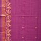 Purple Uppada Cotton Handloom Saree with Border Design - Global Threads | Swadesiicart