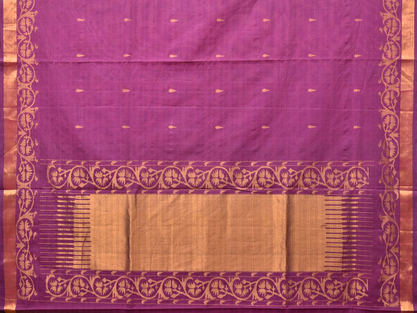 Purple Uppada Cotton Handloom Saree with Border Design - Global Threads | Swadesiicart