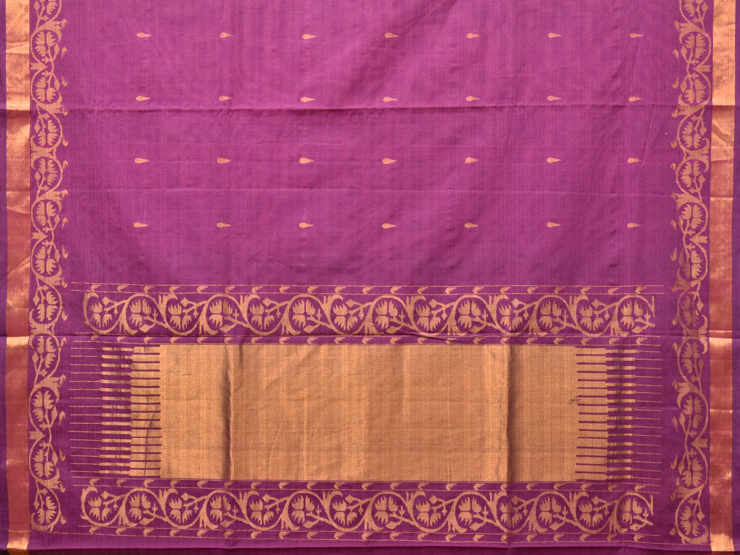 Purple Uppada Cotton Handloom Saree with Border Design - Global Threads | Swadesiicart