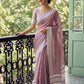Anaita Purple Linen Zari Work Saree With Blouse