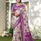 Anaita Purple Silk Blend Woven Saree With Blouse
