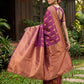 Anaita Purple Silk Blend Woven Saree With Blouse