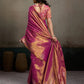 Anaita Purple Tissue Silk Woven Saree With Blouse