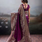 Anaita Purple Silk Blend Woven Saree With Blouse